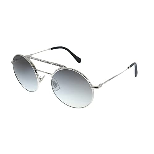 Image of Miu Miu Women's 0MU 52VS Sunglasses, Silver/Grey Shaded, 50