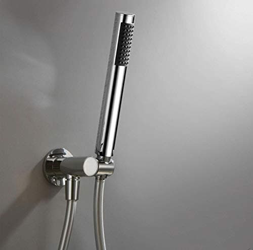 Image of Nes Home | Round Chrome Handheld Handset Shower + Wall Elbow Outlet Bracket + 1.5m PVC Hose