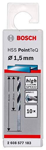 Image of Bosch Professional 10-piece PointTeQ HSS Twist Drill Bit (for Metal, 1.5 x 18 x 40 mm, Drill Driver Accessories)