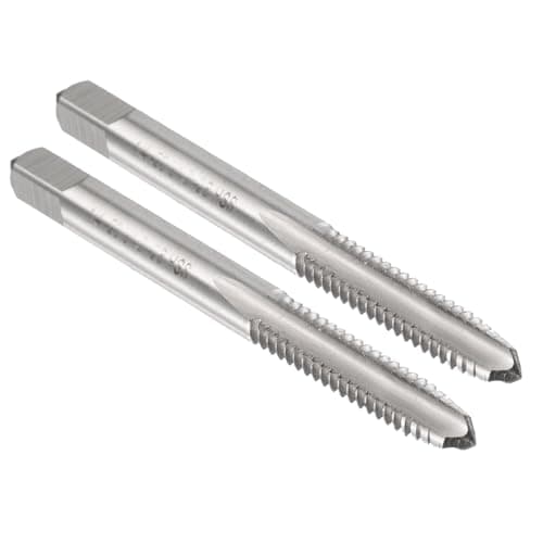 Image of sourcing map 2pcs Hand Plug Tap 1/4-20 UNC 2B Thread Plug Style Taps Straight Flute Screw Tapping Threading Tool High Speed Steel HSS6542