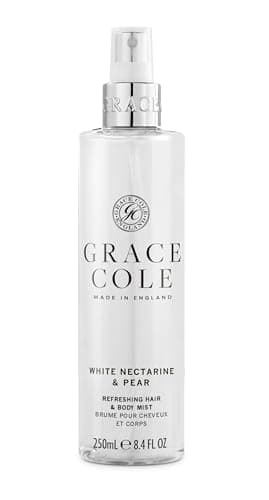 Image of Grace Cole Body Spray 250ml - White Nectarine & Pear Fragrance - Womens Hair & Body Mist - Refreshing, Moisturising Spray With Essential Oils - Vegan - Made In England
