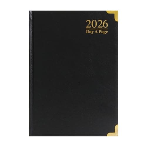 Image of ZYBUX - A5-2026 Diary Day a Page with Half Page Saturday and Sunday (Black)