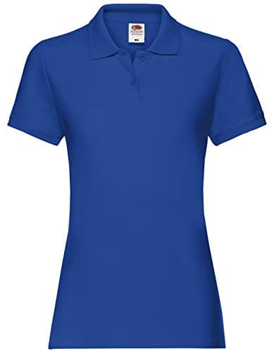 Image of Fruit of the Loom Ladies Lady-Fit Premium Short Sleeve Polo Shirt (XS) (Royal)