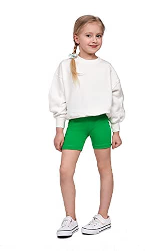 Image of SOFTSAIL Girls Leggings Cycling Shorts Short Cotton Sport Dancing Gymnastic Breathable Comfy Stretchable Green 6-7 Years
