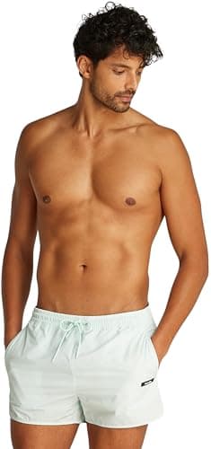 Image of Calvin Klein Men’s Runner Short Swim Shorts, Grey (Moonlight Jade), XXL