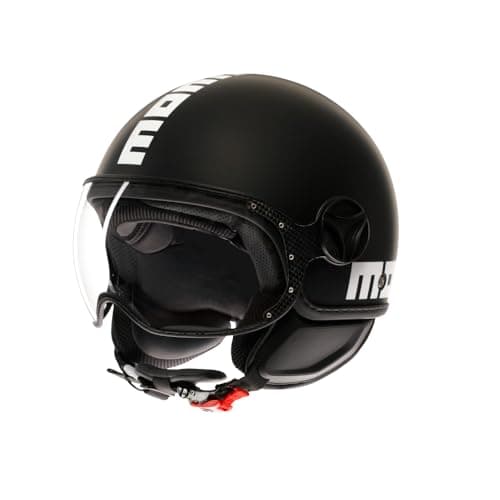 Image of MOMO Design - FGTR CLASSIC E2206, Jet Helmet, Open Helmet for Motorcycles and Scooters, for Men and Women, Matt Black/White, S