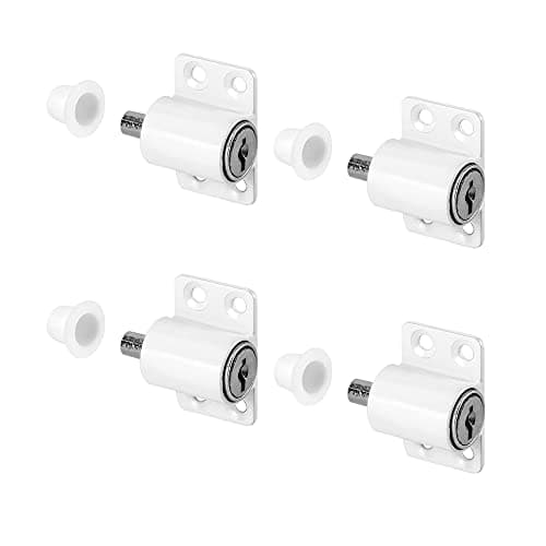 Image of QWORK® 4 Piece Sliding Patio Lock, Patio Door Lock, Patio Door Window Bolt Sliding Universal Locks, for Home and School, White