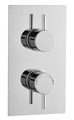 Image of Valla Single Shower Thermostatic Valve | Concealed Round Controls | Chrome Plate | Single Outlet