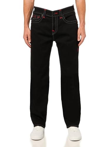 Image of True Religion Men's Ricky Quad Hs Super T Flp 34in Jeans, Black Rinse, 38