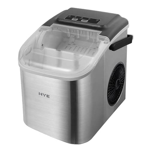 Image of Ice Maker - Ice Cube Maker, 0.8L Tank, Produces 8 Cubes In 6-13 Minutes, Smart LED Indicators & Auto Functions, Silver, Ideal For Homes, Bars, Offices & Restaurants - IM12KSS27