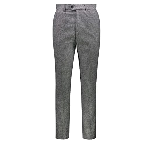 Image of Xposed Men’s Grey Tweed Trousers Classic Textured Herringbone 1920s Tailored Fit Suit Pants[TRS-SUIT-GREY-34]