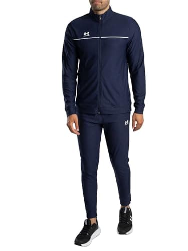 Image of Under Armour Men's Challenger Tracksuit, Men's Tracksuit with Fast-Drying Material and Ankle Zips, Comfortable and Tough Gym Wear for Sports and Training,Midnight Navy / / White,MD