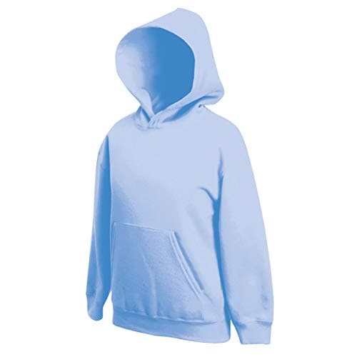 Image of Fruit of the Loom Unisex Kids Premium Hooded Sweat, Sky, 7-8 Years (Manufacturer Size:30)