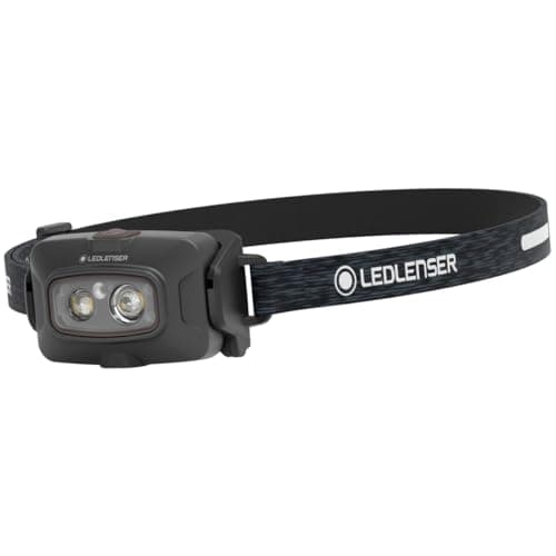 Image of Ledlenser HF4R Signature Rechargeable Head Torch LED 600lm, 7 Modes inc RGB, Adjustable Focus, Up to 35hrs Runtime, Lightweight 72g, USB C, Waterproof, Headlamp for Hiking, Running, Camping, Fishing