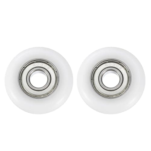 Image of uxcell 2Pcs Ball Bearing Guide 10x40x10mm Double Metal Shielded Chrome Steel Bearings Conveyor Rolling Wheel for Driving Mechanical Equipment, White