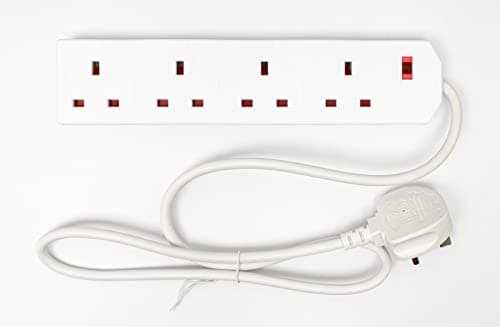 Image of Daewoo Extension Lead, 4 Gang, 1 Metre, White