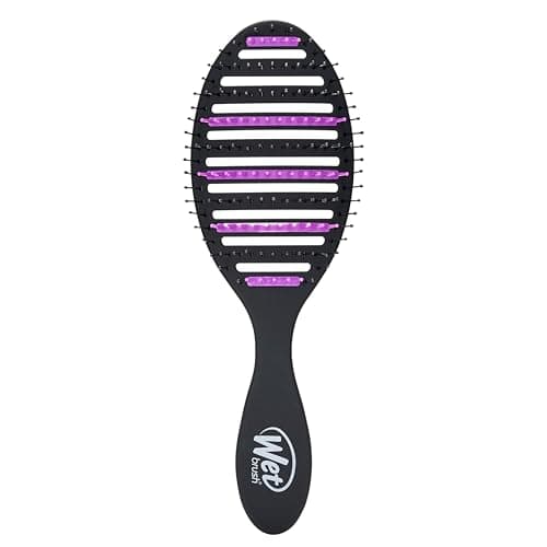 Image of WetBrush Speed Dry Detangler with Heat Resistant Heatflex Bristles and Open Vent Design to Dry Hair Faster, For All Hair Types, Infused with Charcoal, Black