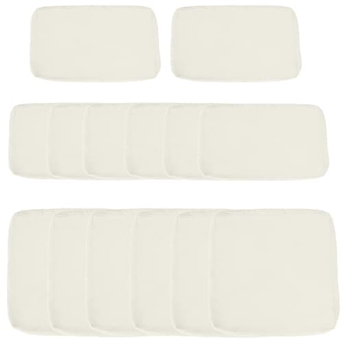 Image of Outsunny Replacement Cushion Covers for Garden Sofa Set, Garden Rattan Sofa Cushion Polyester Cover Replacement Outdoor - No Cushion Included, Cream