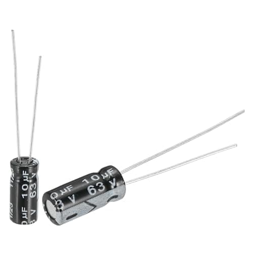 Image of sourcing map 10uF 63V 5x11mm Electrolytic Capacitor, Radial Leads Aluminum Capacitors for TV, VCD, LCD Monitor, Speaker, 50Pcs