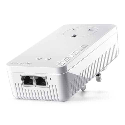 Image of Devolo Magic 1-1200 Wi-Fi 5 Add-On Powerline Adapter, Mesh Wi-Fi, (Up To 1200 Mbps Via Powerline, Wi-Fi 5, Wi-Fi Anywhere, Access Point, 2x Fast Ethernet Ports, Stable Home Working)