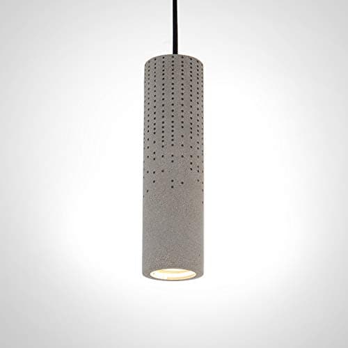 Image of Paco Home LED Pendant Luminaire, GU10, Lamp for Living Room Dining Room Kitchen, Height Adjustable, Colour: Concrete-Stone-Grey, Light Bulb: Without Bulb