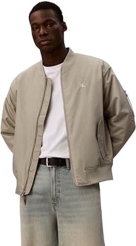 Image of Calvin Klein Men's LS JEANS HERO BOMBER LV04RC526G Jackets, KHAKI (Forest Fog), XL
