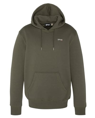 Image of Schott NYC Swcasual2 Hooded Sweatshirt, Green, L