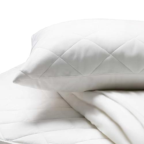 Image of Linens Limited - Pillow Protectors 2 Pack, Anti Allergy Pillow Cover, Premium Diamond Quilted, Breathable, Snug Fit, Soft and Luxurious, Easy to Wash (W50cm x L75cm)