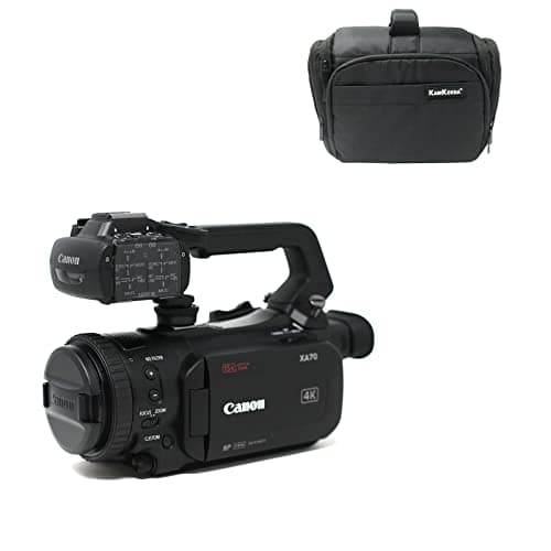 Image of KamKorda Camera Bag + XA70 Professional UHD 4K Camcorder with Dual-Pixel Autofocus, 1" CMOS Sensor, DIG!C DV 6 Processor, Up to UHD 4K30 Video Recording + 2 Year Warranty