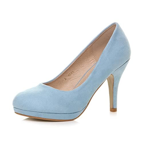 Image of AJVANI Mid high Heel Platform Work Evening Court Shoes Pumps Size 3 36