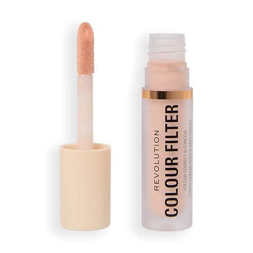 Image of Revolution Colour Filter Correcting Concealer, Buildable Full Coverage Makeup, Soft Matte Finish, Long-Lasting, Vegan & Cruelty-Free, Rose, 4g