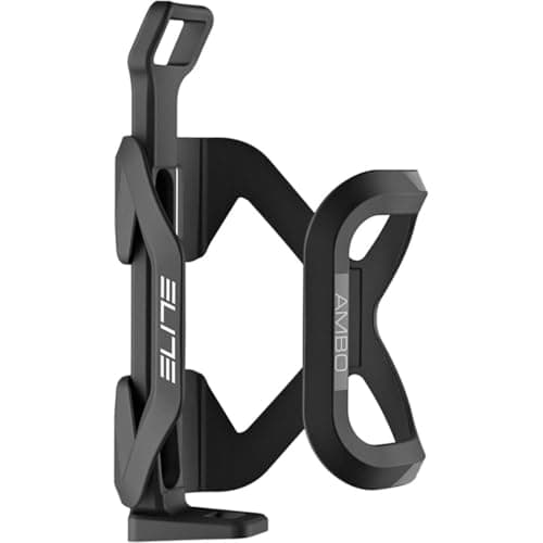 Image of ELITE AMBO Black Graphic Bottle Cage, Bidirectional Right/Left Mounting Cage, Modern Bike Design