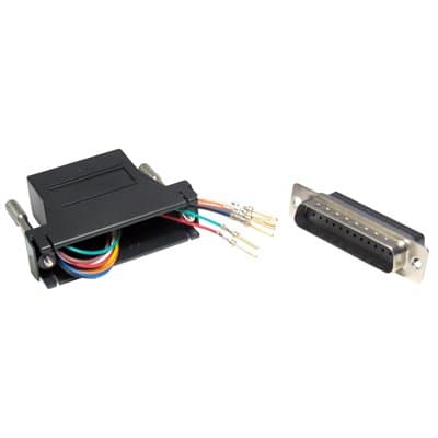 Image of Cable-Tex 25 way male DB25 to RJ45 8 pin socket modular adapter