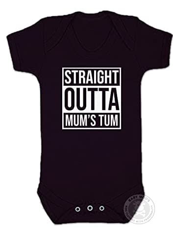 Image of Baby Moo's Fun Baby Grow - NWA Inspired Hip Hop Rap Baby Vest/Bodysuit - Boys/Girls Unisex - 3 to 6 months