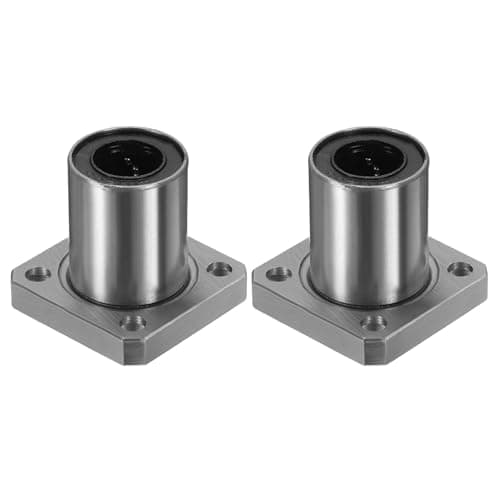 Image of sourcing map 2 Pack LMK12UU Linear Ball Bearings, 12mm Bore Square Flange Linear Ball Bearings Flange Motion Bushing with Double Side Rubber Seal ABEC3 for CNC, 3D Printer