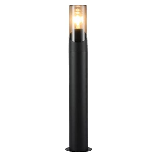 Image of TEKLED Norman Newport Outdoor Bollard Pathway Fence-top Light | E27 Compatible Tall Post Light | Weatherproof Assurance IP54 | for Garden Trails Driveways Pathways Patios | Black (Bulb not Included)