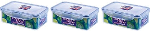 Image of Lock & Lock Stackable Airtight Container Rectangular 1L Pack of 3 - HPL817