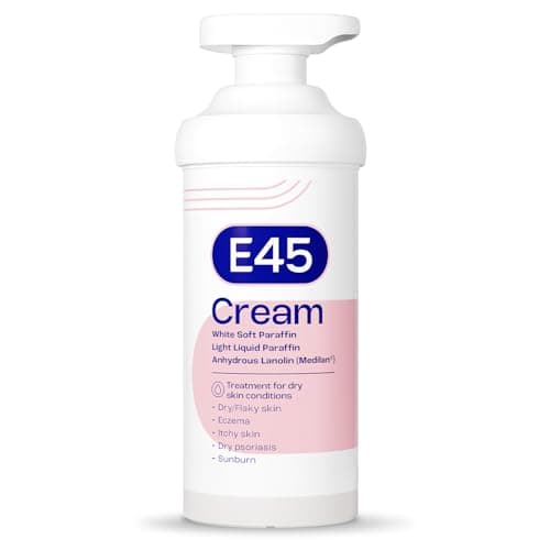 Image of E45 Moisturising Cream 500g - Emollient Lotion for Dry, Itchy & Sensitive Skin - Soothing Eczema Relief Cream - Non-Greasy, Fast Absorbing, Dermatologically Tested Formula