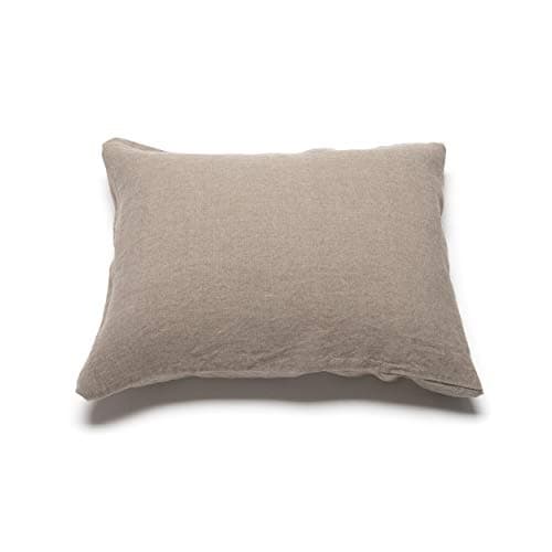 Image of LinenMe Linen Pillowcase, 80 x 80 cm, Natural, 100% Linen, Hypoallergenic, Soft, Cooling, Pre-Washed, Made in Lithuania