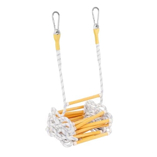 Image of EMEKIAN Fire Escape Ladder, Emergency Safety Portable Rope Ladder, 2-3 Story Homes Reusable Compact Lightweight External Rescue Ladder (2M / 6.6FT)