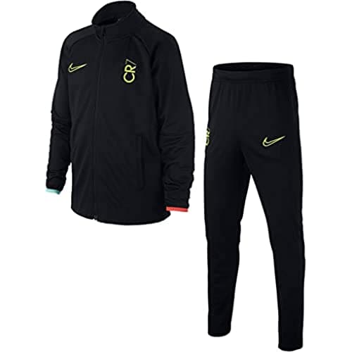 Image of Nike CR7 B Nk Dry TRK Suit K Tracksuit - Black/Hyper Turquoise/Laser Crimson/(Lemon Venom), M