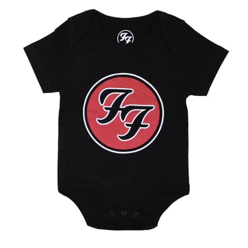 Image of Foo Fighters Baby Grow FF Band Logo Official Black 0 to 24 Months XX Large (18-24 months)