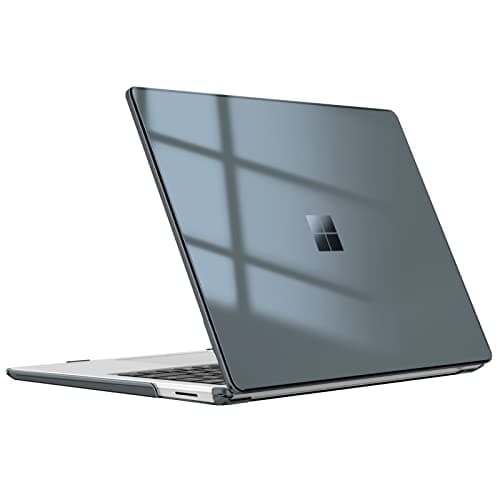 Image of FINTIE Case Compatible with Microsoft Surface Laptop 5/4 / 3 Model 1951/1868 - [Snap-On] Clear Hard Shell Cover Fit 13.5 inch Touch Screen w/Metal Keyboard, Crystal Black