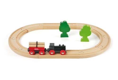 Image of BRIO Classic Little Forest Railway Train Set for Kids Age 2 Years Up - Retro Wooden Toddler Toys