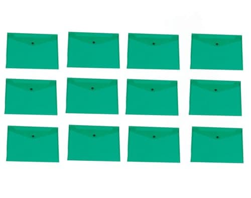 Image of Q-Connect Polypropylene A4 Document Folder - Green, Pack of 12