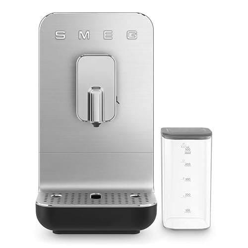 Image of Smeg BCC13BLMUK Bean to Cup Coffee Machine with an Integrated Milk System, 1.4L, 1350W, Matte Black