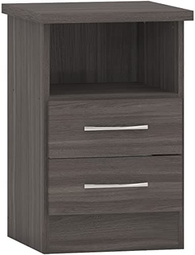 Image of Seconique Nevada 2 Drawer Bedside in Black Wood Grain