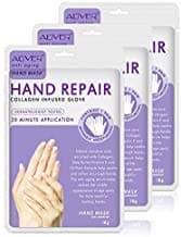 Image of 3 Pairs Hands Mask Moisturizing Gloves, Hand Skin Repair Renew Mask Infused Collagen, Vitamins + Natural Plant Extracts for Dry, Aging, Cracked Hands