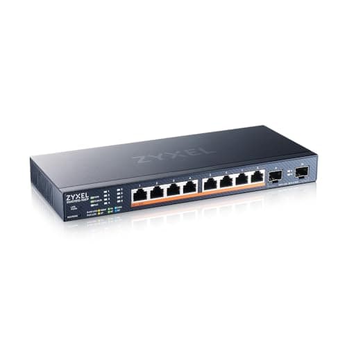 Image of Zyxel 8 Port PoE 2.5Gb Switch | Smart Managed Network Ethernet Switch | 8x 2.5G PoE++ with 130W Budget + 2x 10G SFP+ Slots | Desktop or Wall Mount | Fanless | Hybrid Mode Nebula Cloud | XMG1915-10EP