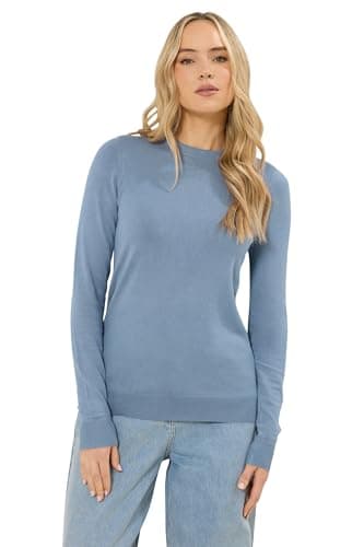 Image of Long Tall Sally - LTS Tall Denim Knitted Crew Neck Jumper - Women's
